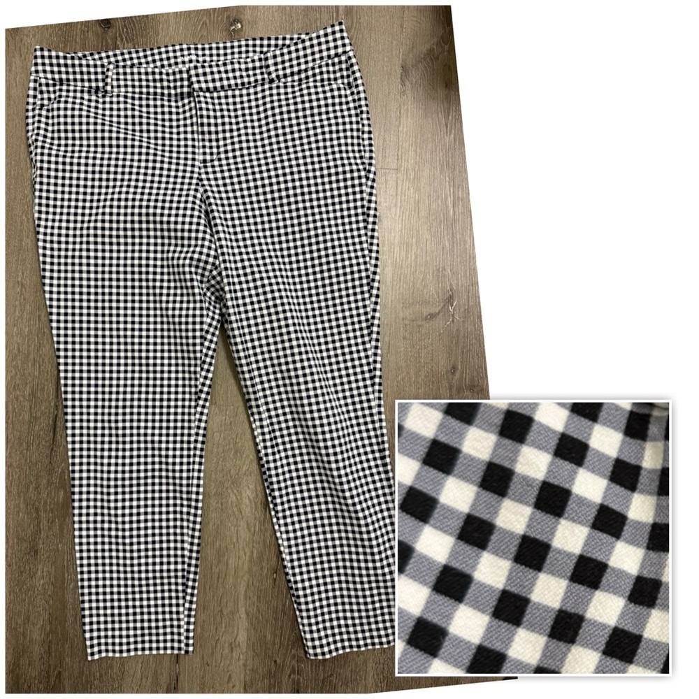 Old Navy Pixie Black White Gingham Plaid Pant Size 16 Academia Career Office